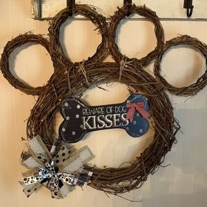 Handmade Dog Paw Wreath.